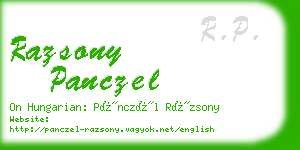 razsony panczel business card